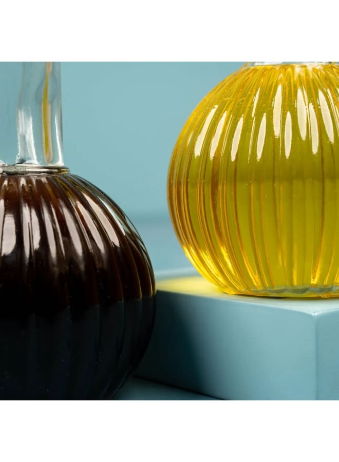 Striped Oil Glass Container -Transparent